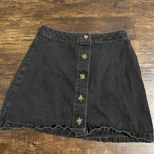 High waist button up Jean skirt